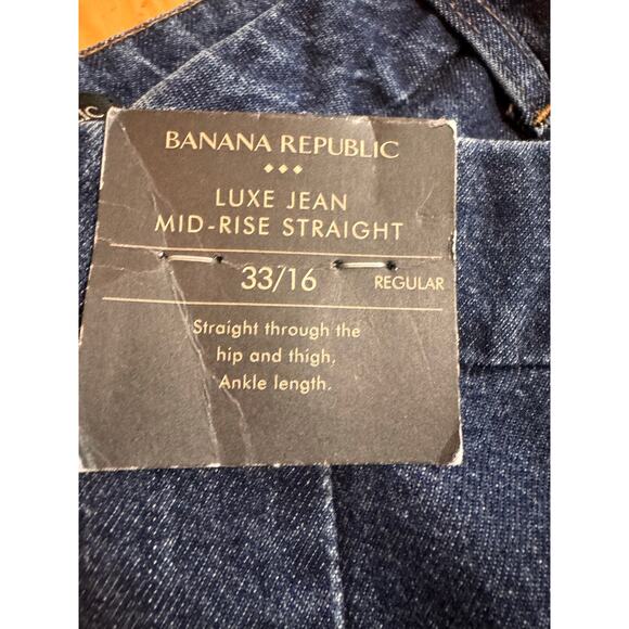 NWT Banana Republic womens mid rise luxe jean mid rise straight 33/16 MSRP $120 - Picture 12 of 12